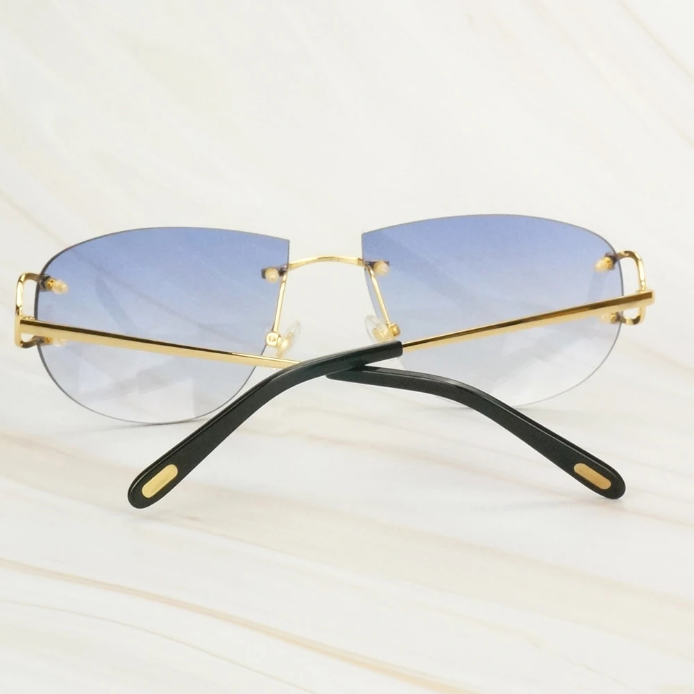 Moda Rimless sončna Očala Žensk v Waterdrop Obliko Luksuzni Odtenkih za Ženske, Moške sončna Očala za Vožnjo Ribolov in Poroka