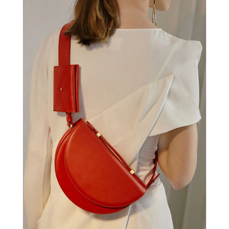 Moda sedlo ženske ramo torbe, oblikovalec širok trak messenger bag luksuzni pu usnje crossbody vrečko elegantna 2 vrečke nastavite majhno torbico