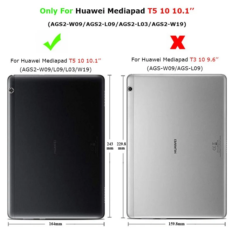 Moda Tablet PU usnjena torbica Za Huawei MediaPad T5 10 AGS2-W09/L09 Mehko hrbtni Pokrovček Za huawe MediaPad T5 10.1 primeru+darila