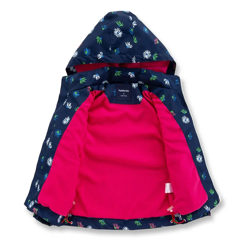 Moda za Dekleta Jakne 2020 Pozimi Otroci Vrhnja oblačila Nepremočljiva, Windproof Hooded Tiskanje Jopiči Za Otroke Polar Runo Coats