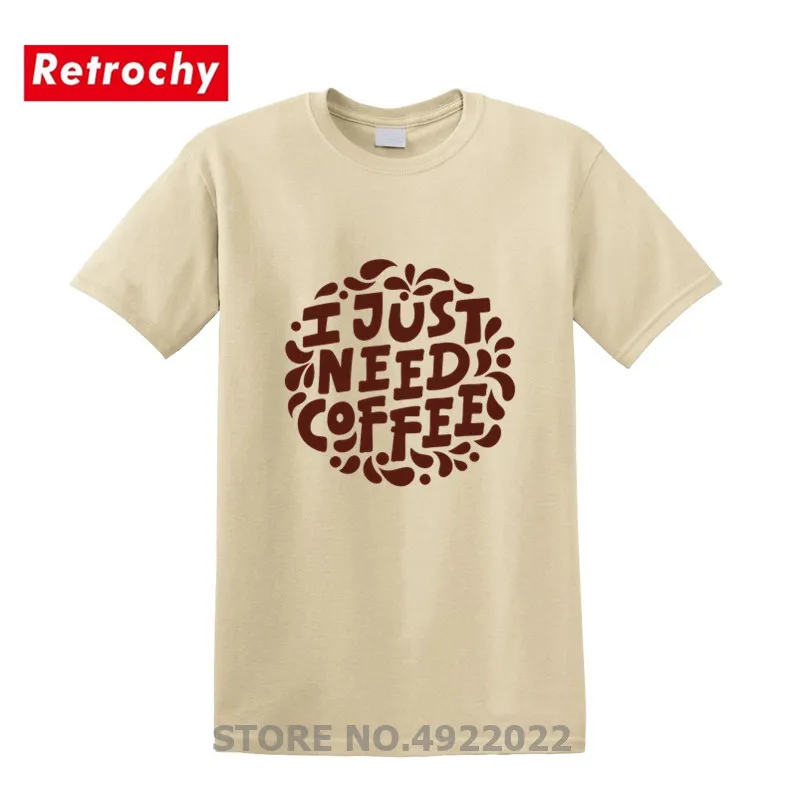 Moda za Moške, Bombaž Majica Cool Pismo Design potrebujem SAMO KAVO T-shirt Nove Priložnostne Pijačo, Natisnjen Slogan Dihanje Majica