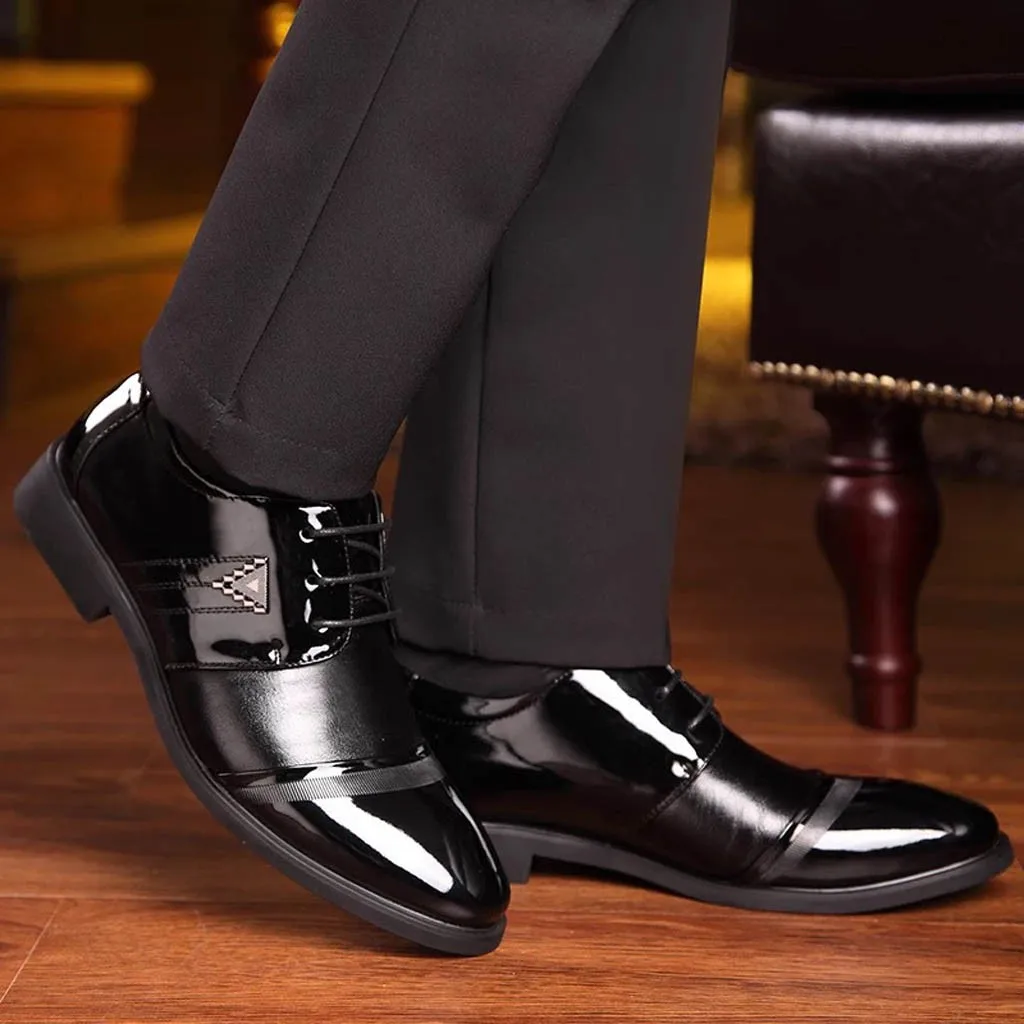 Moda Za Moške Poslovne Usnjeni Čevlji Priložnostne Opozoril Toe Čipke Čevljev Moško Obleko, Čevlji