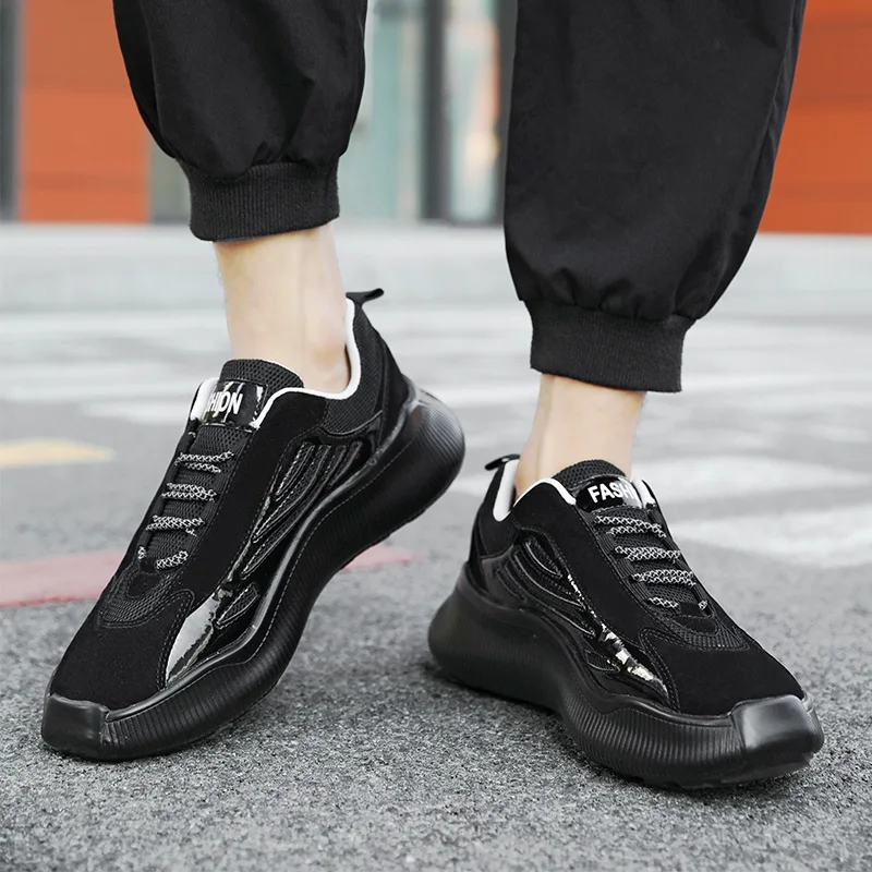 Moda za moške vsestranski športni copati moški visoko-top priložnostne čevlji odporni na obrabo, non-slip ravno elastična čevlji zapatos de prostem