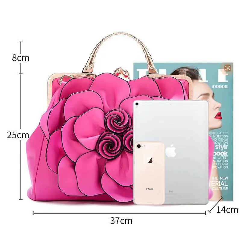 Moda za ženske cvetje ženske torbice nove torbice kakovosti pravo usnje sveže žensk vrečko kvadratnih cvet cvet torba