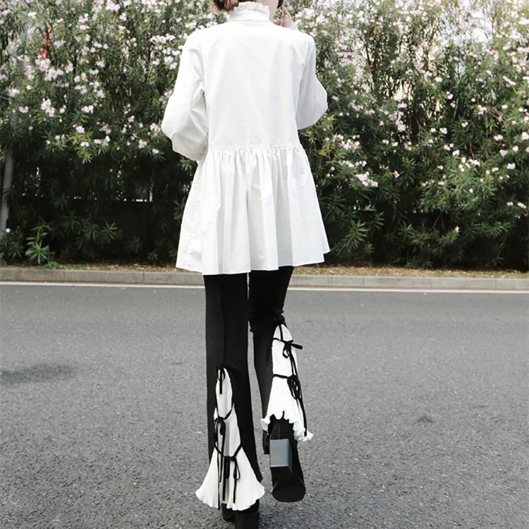Moda za ženske Pomlad Hlače za Prosti čas Obnove Pritisnite Zložiti Metulj Kravato Bell Hlače črne boot cut flare hlače pantalon