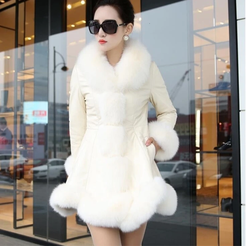 Moda Zimske Ženske Specializiranimi za umetno Krzno Visoke Kakovosti Umetno Ovčje Plašči S Toplo Krzno Fox Ovratnice Ženski Krzno, krzneni izdelki Plus Velikost Plašč Ženske