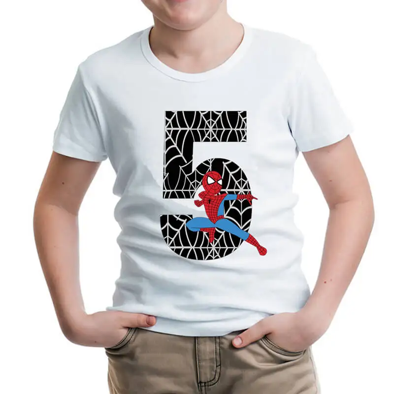 Moda Število Tiskanja Fantje T Shirt Poletje Kratek Rokav O-vratu Otroci Priložnostne Tee Otroci Oblačila Risanka T Shirt KT-2193