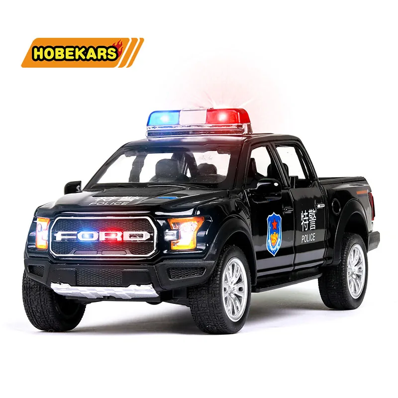 Model Diecasts & Igrača Vozil Policije FORD F150 Avto, Tovornjak 1:32 Kovinske Zlitine Simulacije Potegnite Nazaj Otroci Igrače Fant Darila Za Otroke