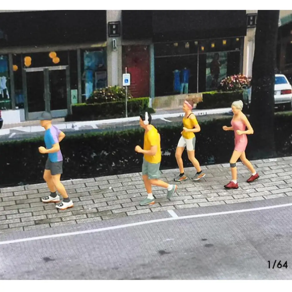 Model Vlaki Arhitekturne 1:64 Obsega Naslikal Številke Runner Moški in Ženska Ljudi za Miniaturne Prizorov