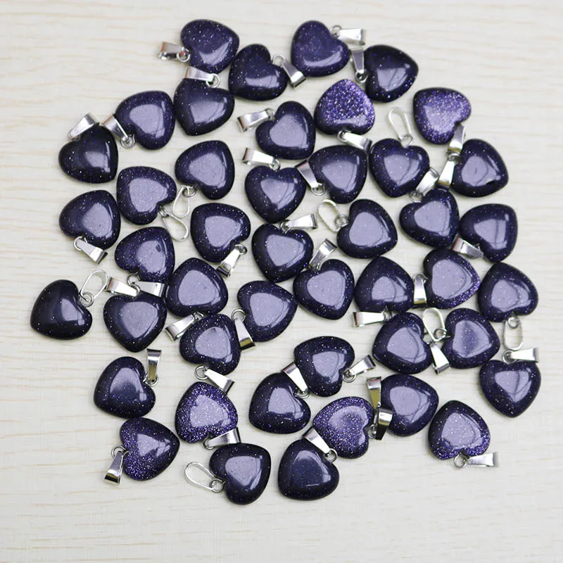 Modni nakit naravnega kamna srce obeski za nakit, izdelava čare ogrlica pribor 50pcs/veliko brezplačna dostava