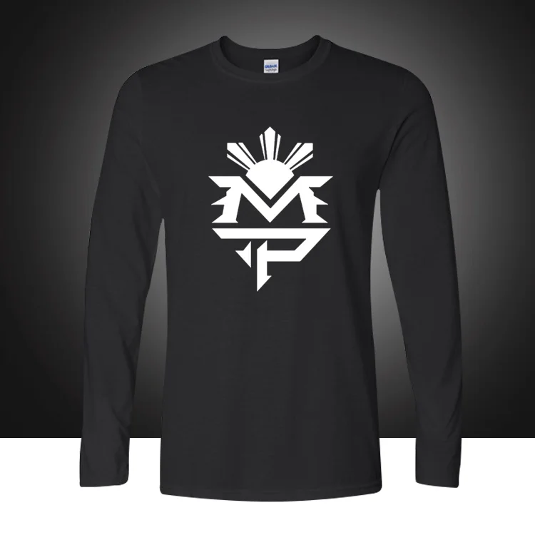 Modni Slog T Shirt Manny Pacquiao MP Logotip T Bombažne Majice Dolg Rokav O Vratu T-majice Boksar Svoboden Plus Velikost