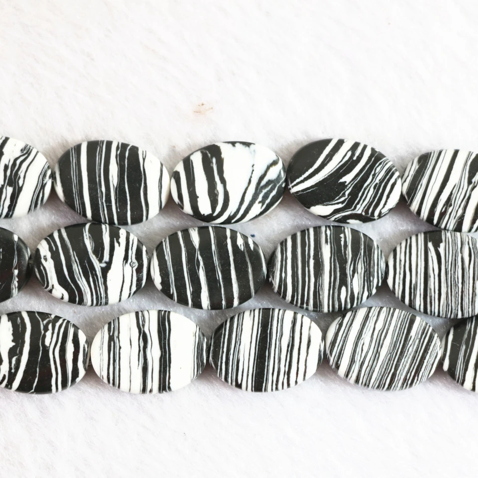 Modni črno bel zebra calaite turquoises kamen 13*18 mm nov twist ovalne oblike kroglice diy lep Nakit, izdelava B343