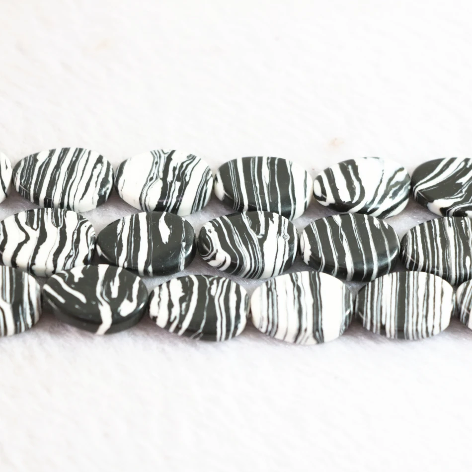 Modni črno bel zebra calaite turquoises kamen 13*18 mm nov twist ovalne oblike kroglice diy lep Nakit, izdelava B343
