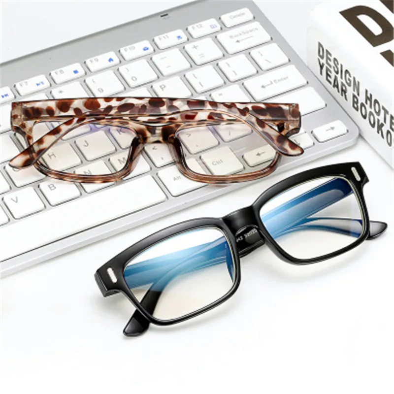 Modni Študent Optika Kvadratnih očala Okvirji za Ženske in Moške PC računalnik očala blue ray preprečevanje leče Retro očala