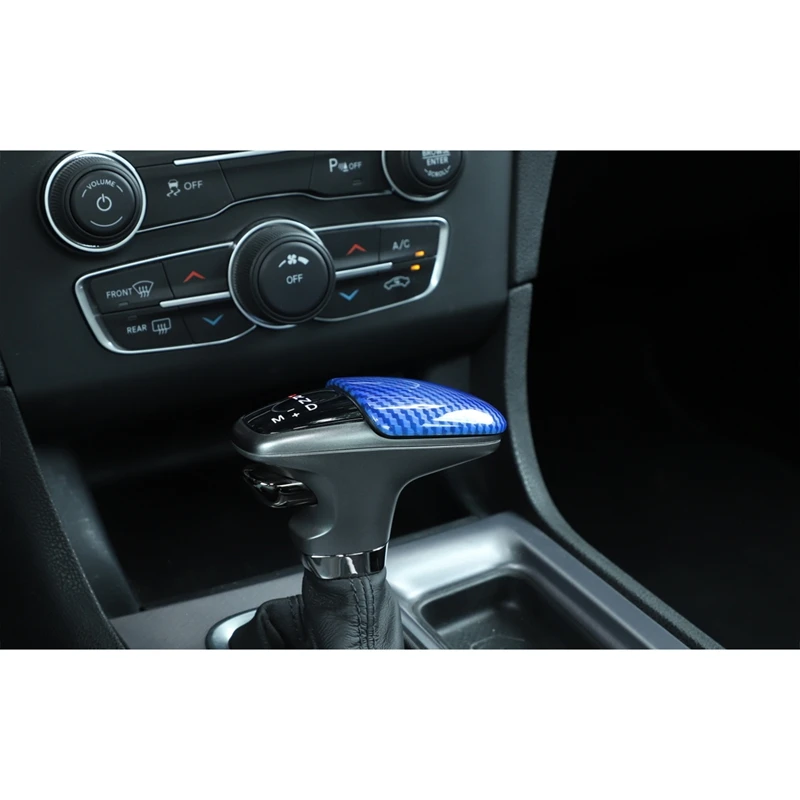 Modra Ogljikovih Vlaken Prestavna Ročica Pokrov Trim za Dodge Challenger Polnilnik-2020