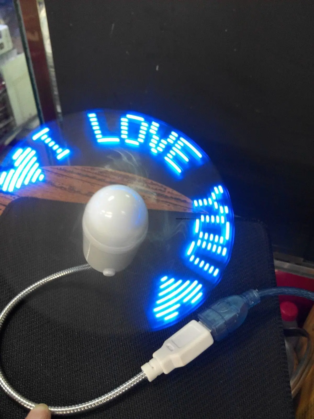 Modra Trajno Nastavljiv USB Pripomoček Mini Prilagodljivo LED Luči USB Ventilator Ura, Namizno Uro Kul Gadget Prikaz Časa