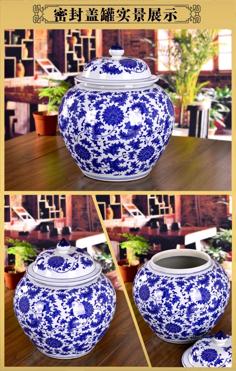 Modro bel slikarstvo Jingdezhen keramični ingver kozarci Starinsko Porcelana tempelj, kozarci, porcelan ročno poslikane starinsko porcelana jar