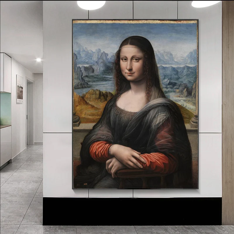 Mona Lisa Oljno Slikarstvo Da Vinci Slavni slika Plakatov in Fotografij, Platno za Dekoracijo Stenskih slikah, za Dnevni Sobi Doma Dekor
