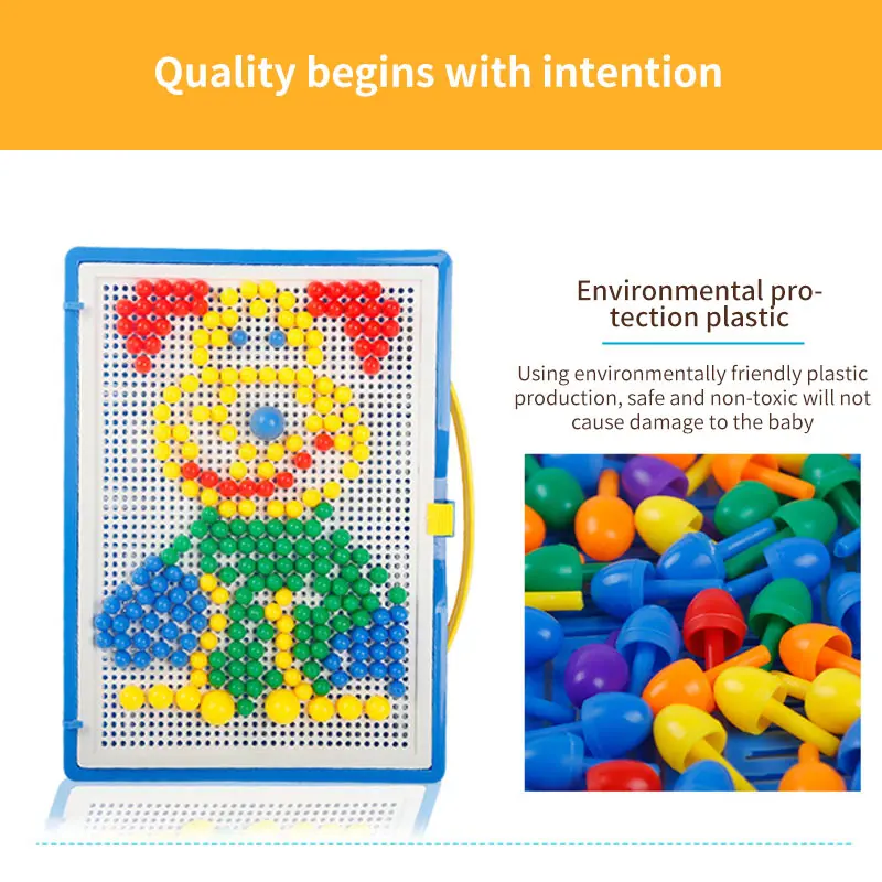 Montessori Igrače 296 Kos/Set Zrn Gob Nohtov Kroglicami 3d Puzzle Igre Jigsaw Odbora Za Otroke, Otroci Izobraževalne Igrače