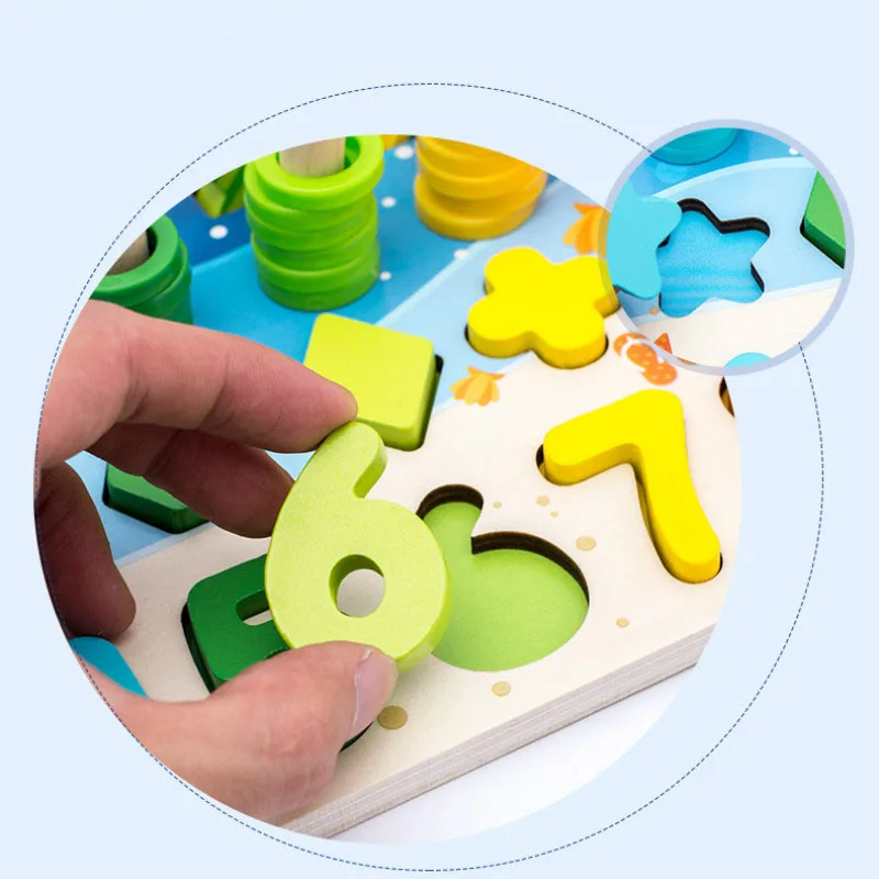 Montessori Izobraževalne Igrače Izobraževanja V Zgodnjem Otroštvu Štetje Matematičnih Geometrijske Oblike Število Ribolov Puzzle Otrok Igrača Darilo