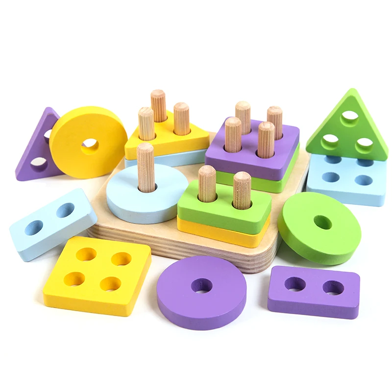 Montessori Izobraževalne Igrače, Lesene Igrače Za Otroke Zgodnjega Učenja Uresničevanje Roke-na Sposobnost Geometrijske Oblike Ujemanje Igre