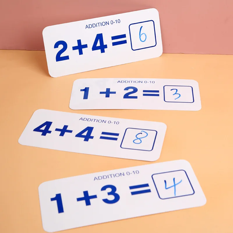 Montessori matematiko igrače učni pripomočki štetje kartice stick število seznanjanje seštevanje odštevanje delovanje otroke, izobraževalne igrače
