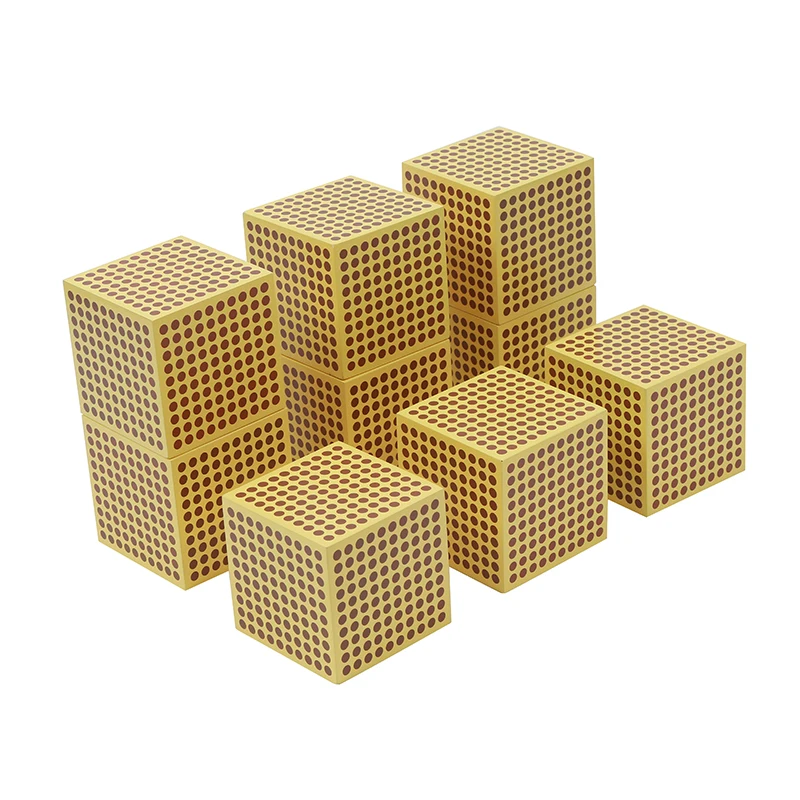 Montessori matematičnih Materiala Zlati Biseri lesene igrače 2-4years stare matematiko igrače, Lesene Tisoč Kocka Sto Kvadratnih