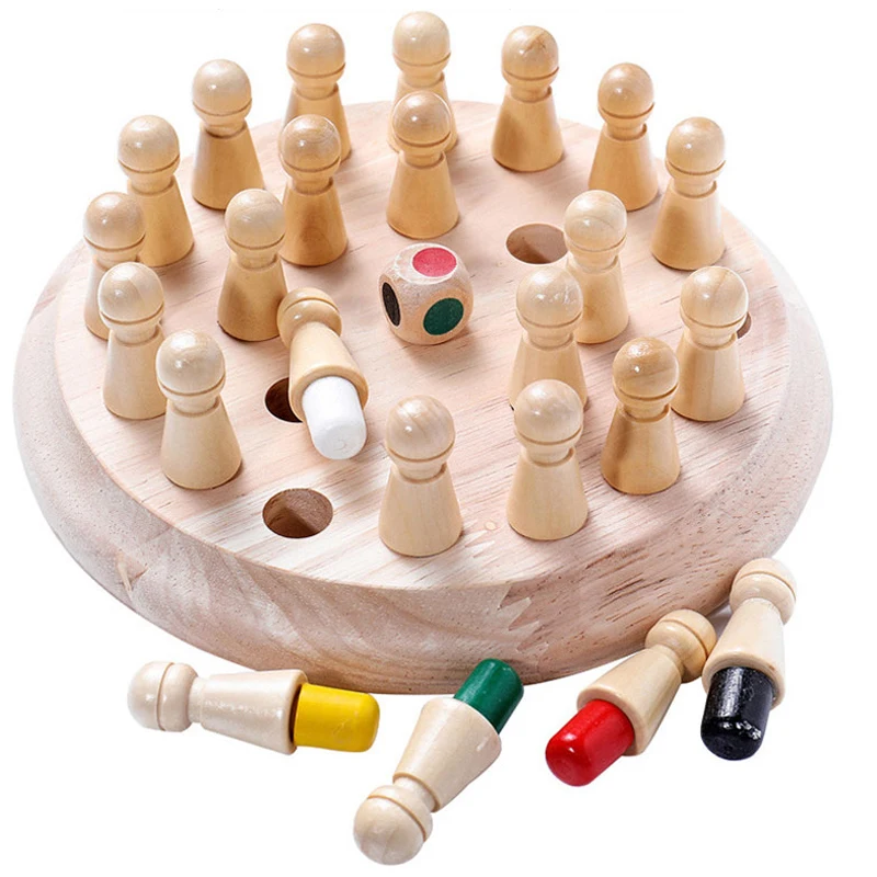 Montessori Otroci Lesene Igrače Memory Match Palico Šahovsko Igro, Zabavo, Digitalna Ura, Uganke Pripomočke Ujemanje Ura Igrače Za Otroke
