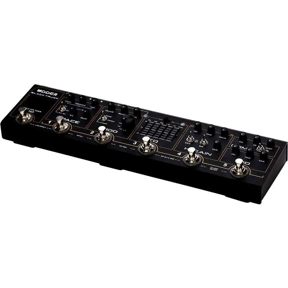 MOOER CPT2 BLACK TOVORNJAK Kitara pedal 6 učinki pedala, ki je vgrajen v 1 preprost enoto Vgrajeno v natančnosti kitara tuner Stereo izhodov