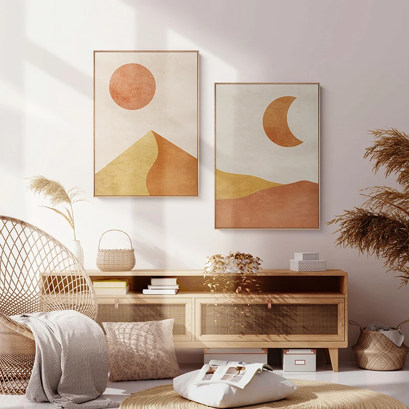 Morandi Plakat, Sonca in Lune Platno Slikarstvo Nordijska Stenskih slikah, BOHO Tiskanja Za dnevna soba Soba Doma Dekor brez okvirja