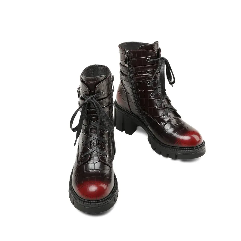 MORAZORA 2020 Nov prihod gleženj škornji za žensko pravega usnja čevlji modni čipke 2 barvah jeseni, pozimi škornji ženske