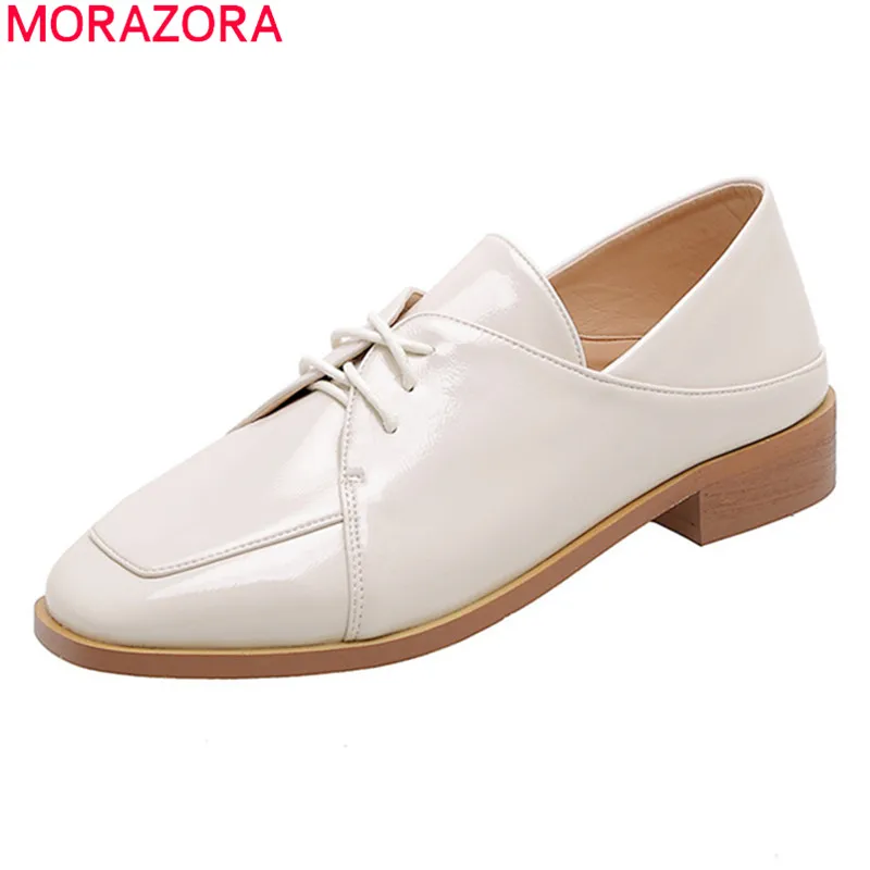 MORAZORA 2020 velika velikost 33-43 moda, športna obutev z nizko peto kvadratnih pete čipke dame, čevlji za pomlad jesen ženska, čevlji