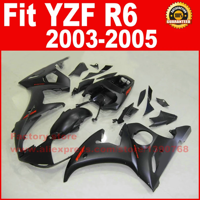MOTOMARTS ABS plastične dele za YAMAHA YZFR6 oklep kompleti 2003 2004 2005 matte black YZF R6 03 04 05 fairings nastavite karoserija kit