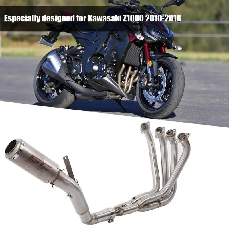 Motorno kolo Celoten Izpušni Sistem 4-1 Glave Sredine cevi Slip-on Glušnik za Kawasaki Z1000 2010-2018 motoristična oprema