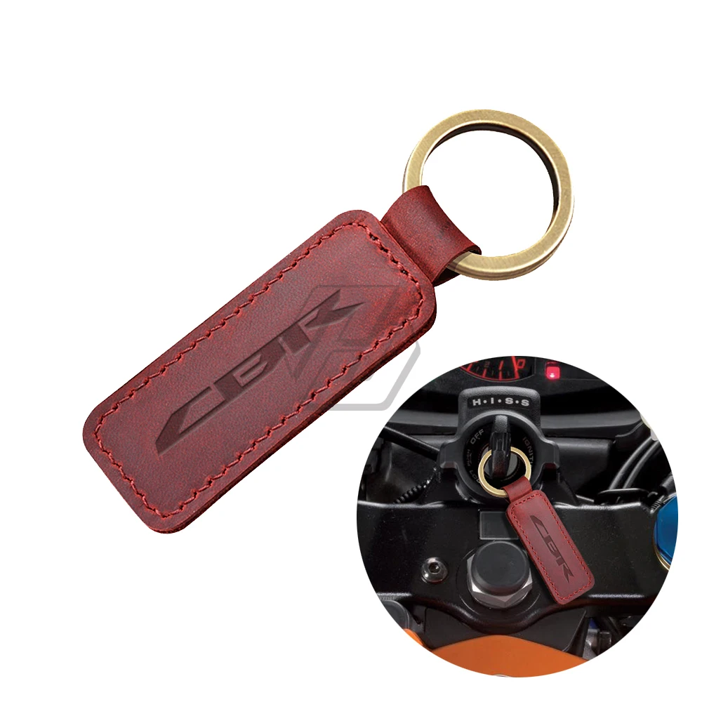 Motorno kolo Keychain Cowhide Key Ring Primeru za Hondo CBR 250 300 CBR600RR CBR900RR CBR1000RR CBR1100XX