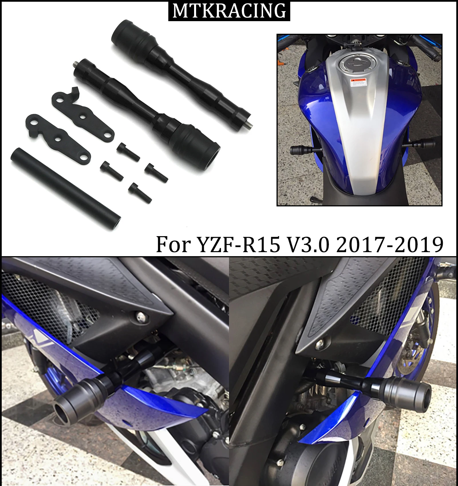 Motorno kolo oklep razbila zaščitnik nesreče izpušni strani telesa, spada zaščita za Yamaha YZF-R15 V3.0 V3 VVA 17 19