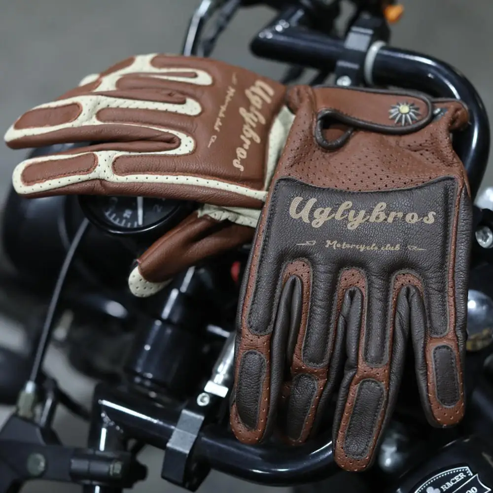 Motorno kolo, retro veter rokavice dihanje usnja zaslon na dotik rokavice rokavice motornih koles guantes moto moških jahanje rokavice
