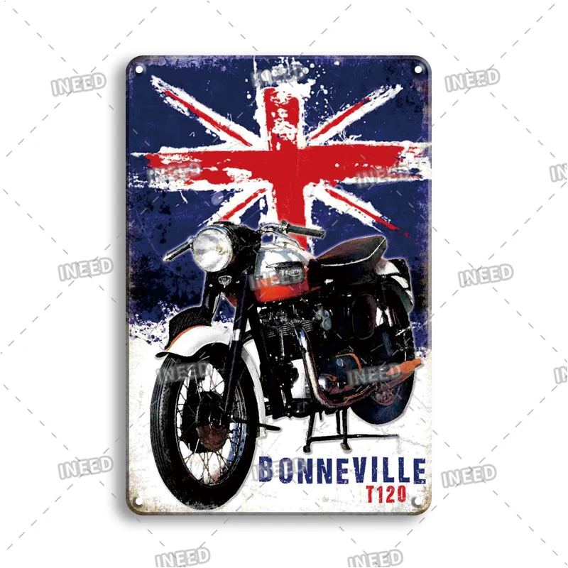 Motorno Kolo Triumph Z Britansko Zastavo Kovinskih Logotip Kovin Barvanje Prijavite Letnik Motocikel Tin Znaki Stenske Nalepke Umetnosti Doma Dekor