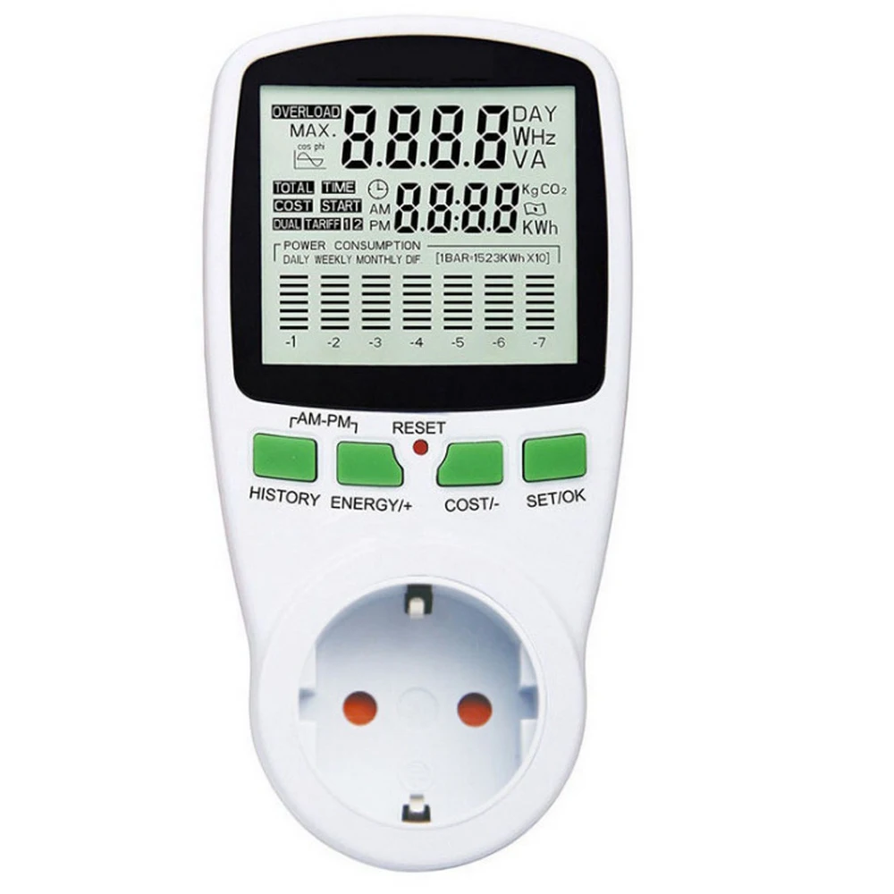 Moč Analyzer 230V Moči Meter Energijo Merilnik Intelligent Digital Wattmeter Vtičnico Watt Spremljanje Meritev Analiza Instrumentov