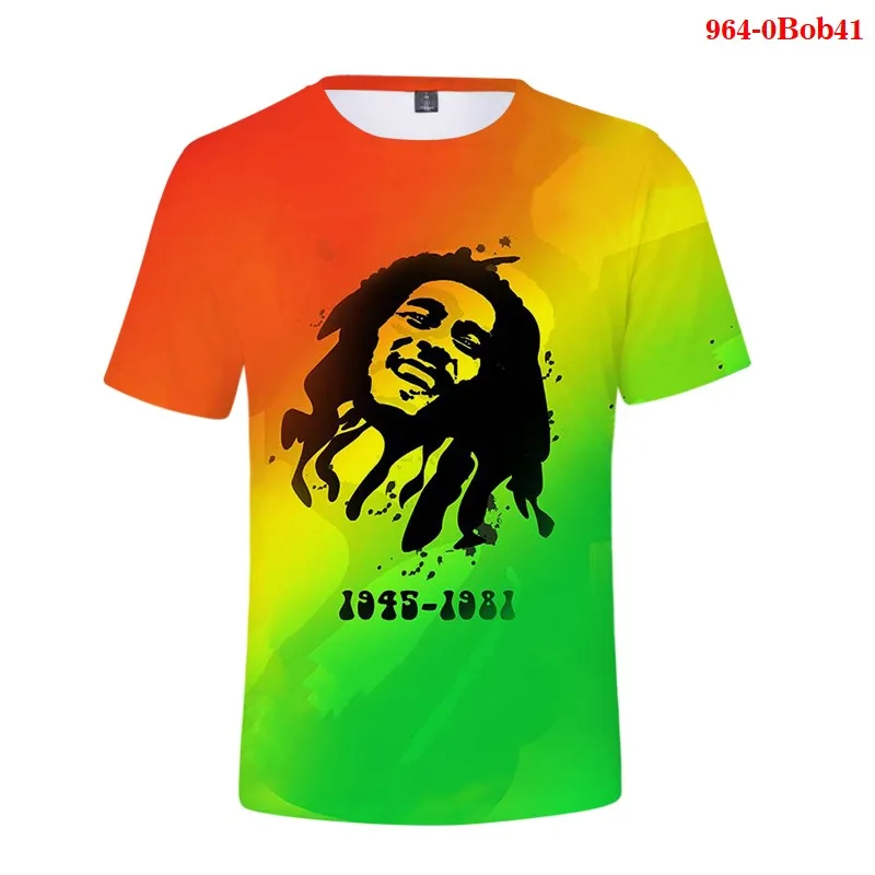 Moška Oblačila Bob Marley Print Majica s kratkimi rokavi Boys Kul Ulične Tee Poletje Športna Majica Fashion Tee Vroče Prodaje Bob Marley Vrhovi Unisex