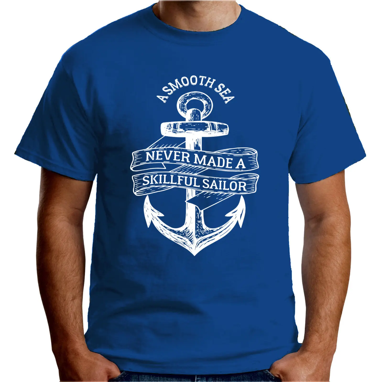 Moška T-Shirt 2019 Najnovejše Mens Premium T Shirt Gladko Morje Spretno Mornar Sidro Sailer Znanja Majica