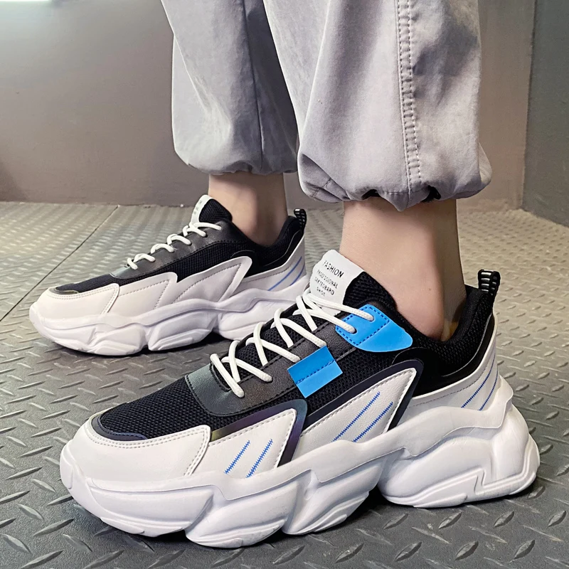 Moške barvno ujemanje čevlji usnjeni čipke-up superge non-zdrsa so odporni na obrabo, priložnostne čevlji Zapatos Hombre Sapatos na prostem