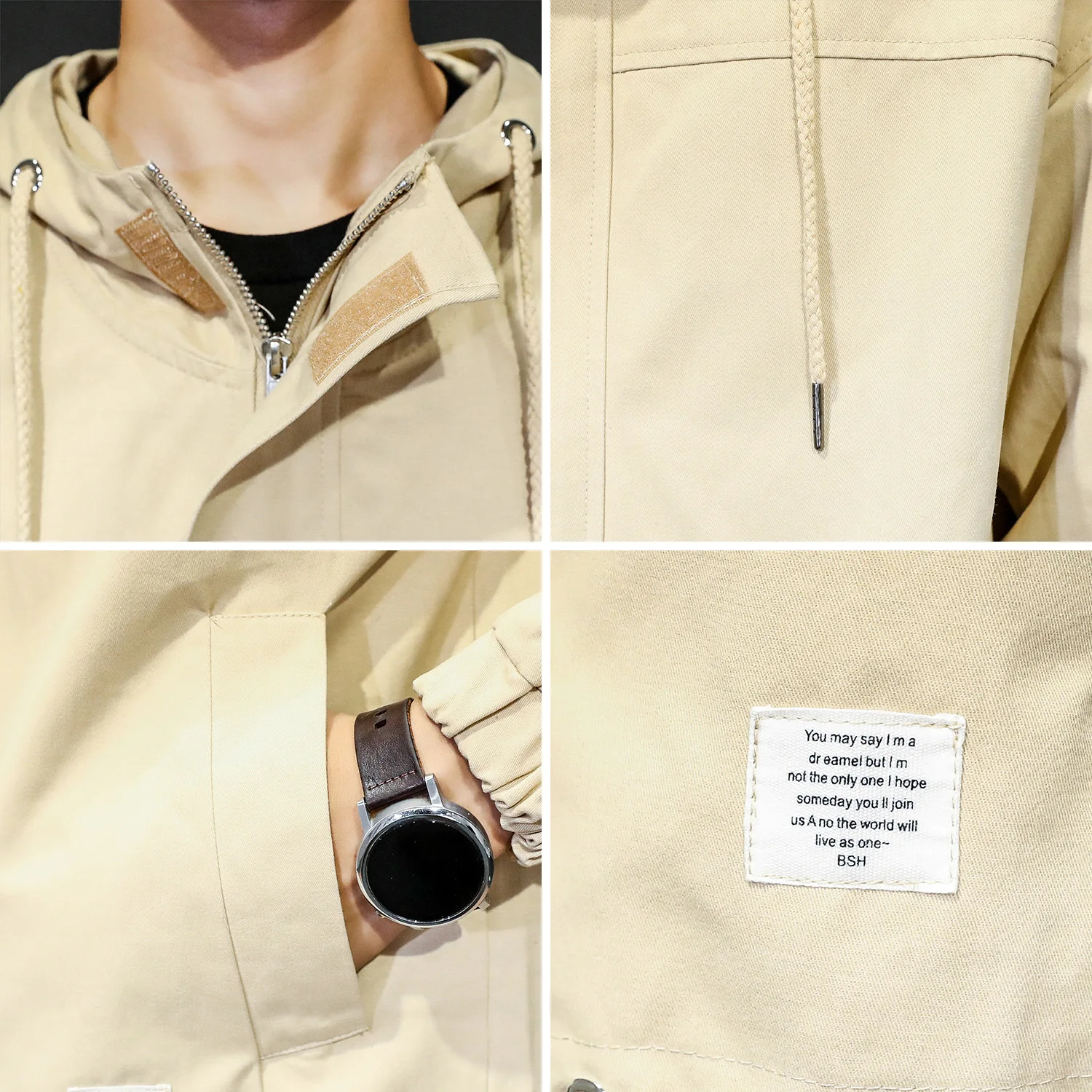 Moške Cargo Bomber Jakne hooded suknjič Japonski Steetwear Veliki Žepi Harajuku Hip Hop Windbreaker Coats korejski Moda
