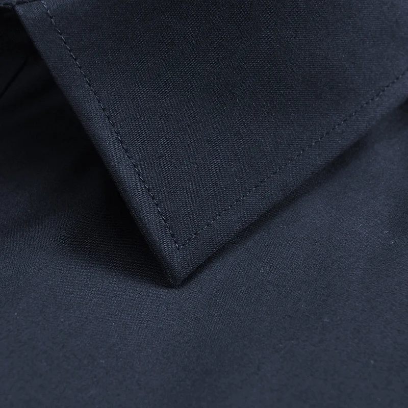 Moške Formalno Standard-fit Enostaven za Nego Plain Majica Temno modre Dolgo rokavi Moški Poslovnih Urad Obrabe, brez gub Trdno Obleko Majice