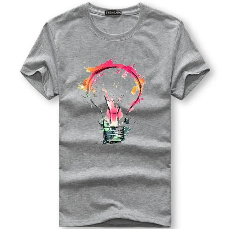 Moške majice Poletje Moda Žarnica 3D Print majica s kratkimi rokavi Moški Priložnostne O-Vratu Moški Tshirt blagovne Znamke Bombaž Smešno T-shirt homme Vrh Tees