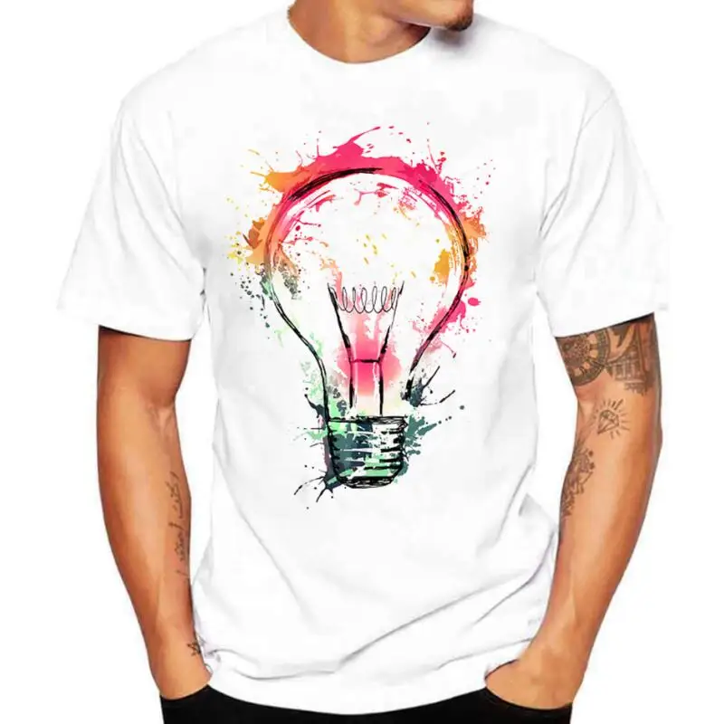 Moške majice Poletje Moda Žarnica 3D Print majica s kratkimi rokavi Moški Priložnostne O-Vratu Moški Tshirt blagovne Znamke Bombaž Smešno T-shirt homme Vrh Tees