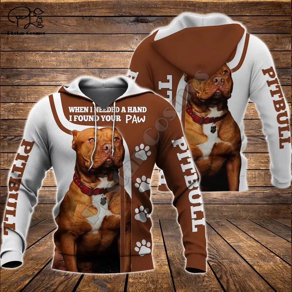Moške Spolne pitbull limited edition 3d pes tiskanja zadrgo hoodie dolg rokav Jopice jakno, trenirko puloverju