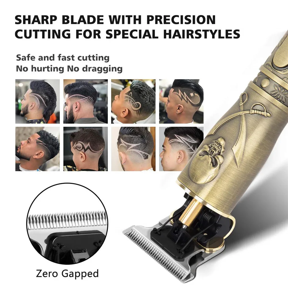 Moški akumulatorski lase clipper 0 mm baldheaded hair trimmer strokovno težka nasilen barber za rob električni sušilnik za rezanje