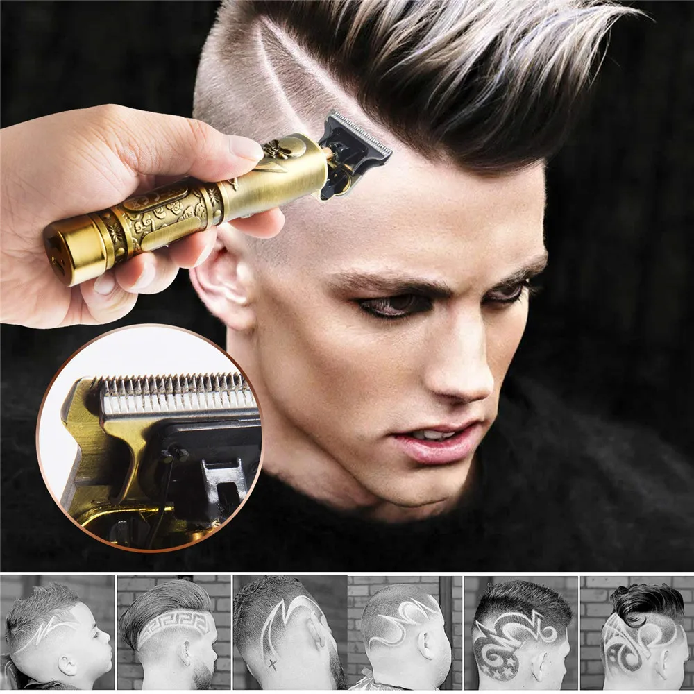 Moški akumulatorski lase clipper 0 mm baldheaded hair trimmer strokovno težka nasilen barber za rob električni sušilnik za rezanje