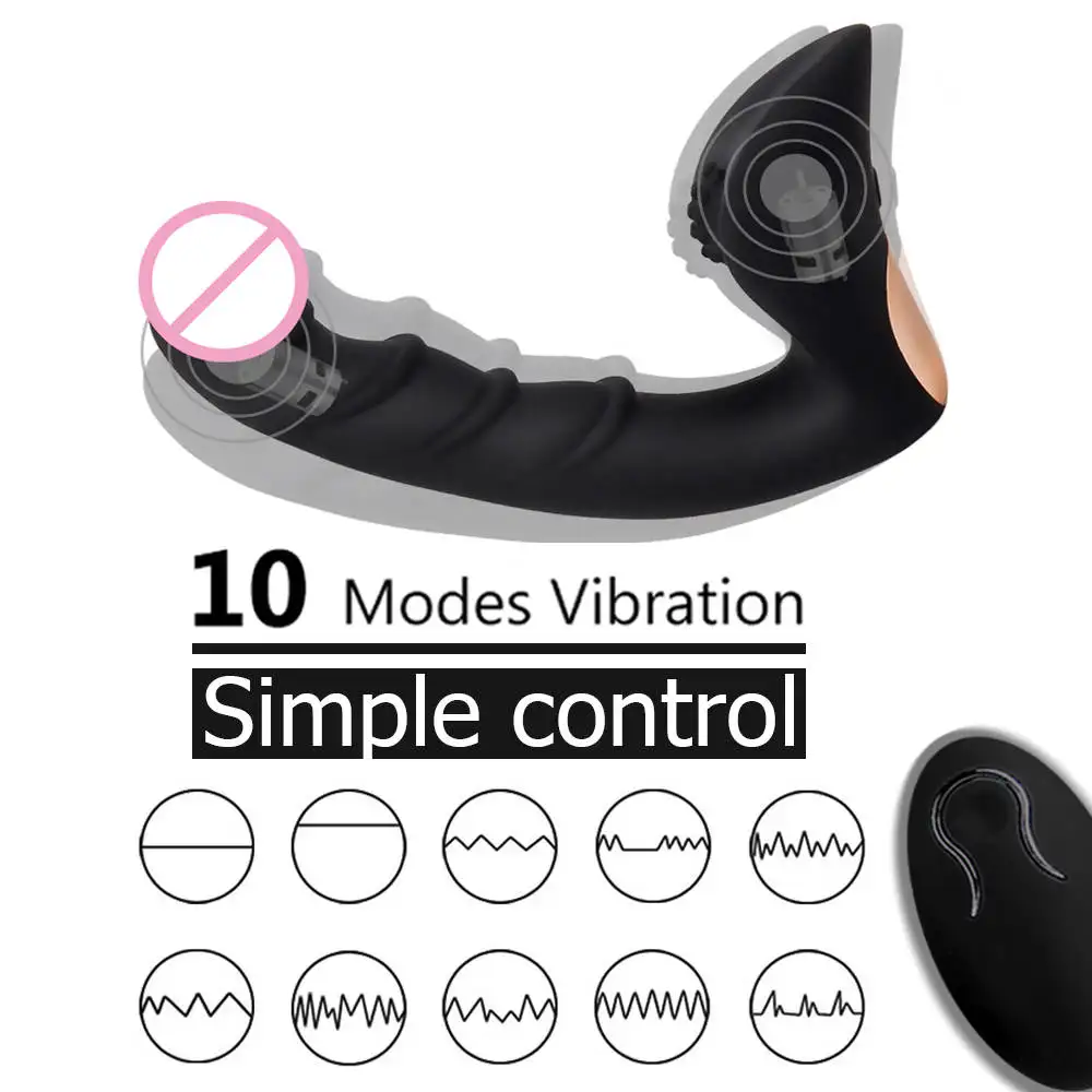 Moški Analni Čep Prostate Masaža Vibrator 10 Načini Daljinskega upravljalnika G Spot Stimulator Spolnih Igrač za Moške, Ženske Silikonske Adult Sex Igrače